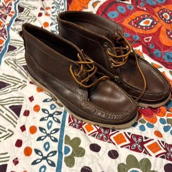 Men's 11.5 Sperry “Made in Maine” Horween leather topsider chukka boots - Picture 1 of 8